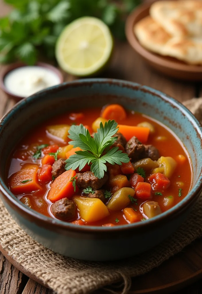15 Comforting Old Fashioned Vegetable Beef Soup Dishes To Warm Your Night - 8. Mediterranean Vegetable Beef Soup 1