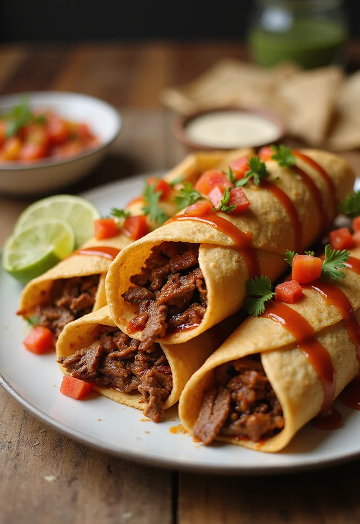 15 Easy Shredded Beef Taquitos Meals That Always Impress - 13. Sweet and Spicy Shredded Beef Taquitos 1