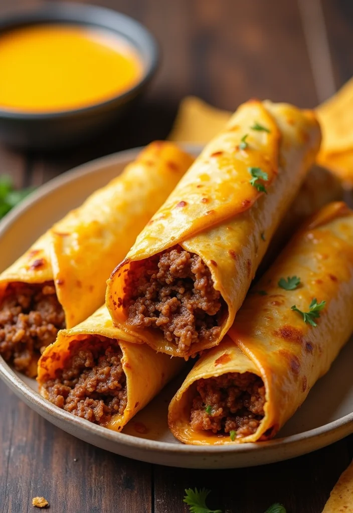 15 Easy Shredded Beef Taquitos Meals That Always Impress - 5. Cheesy Shredded Beef Taquitos 1