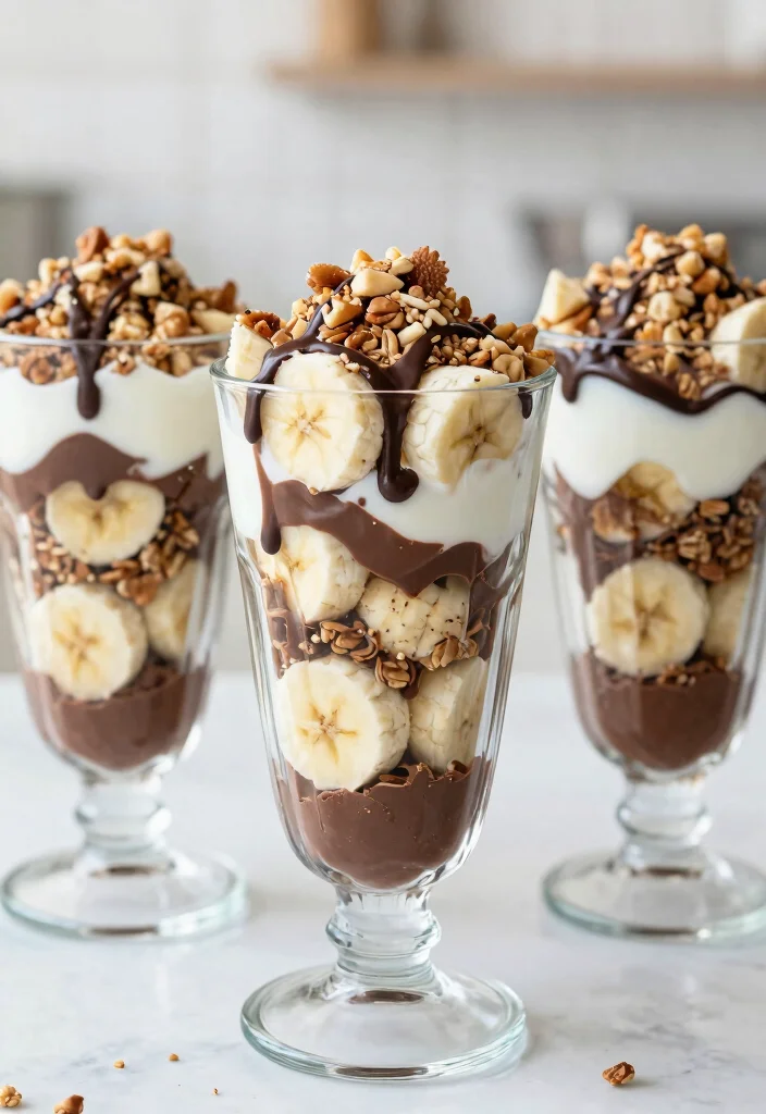 15 Easy and Delicious No-Waste Treats Using 2 Ripe Bananas - 8. Chocolate Banana Parfaits 1