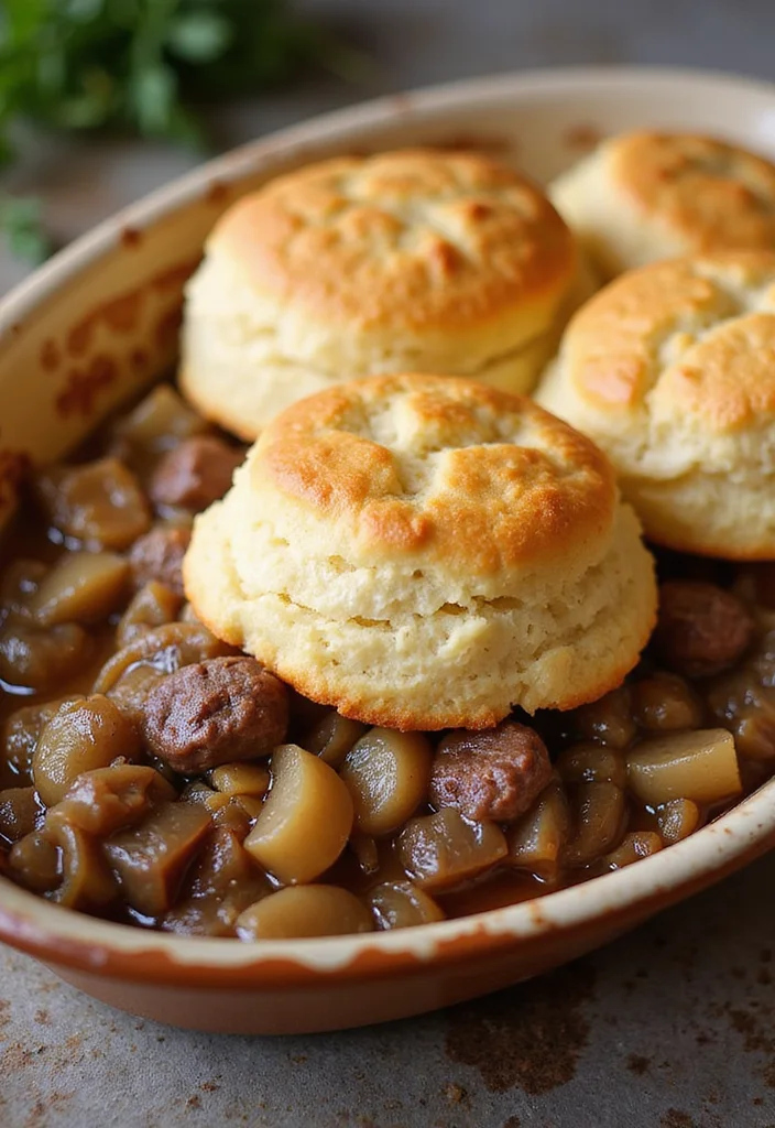 15 Fast & Flavorful French Onion Casserole Beef Recipes To Cook This Week - 14. French Onion Beef Casserole with Biscuits 1