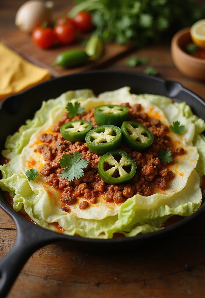 15 Ground Beef Taco Cabbage Skillet Dinners That Even Picky Eaters Love - 5. Spicy Taco Cabbage Skillet 1