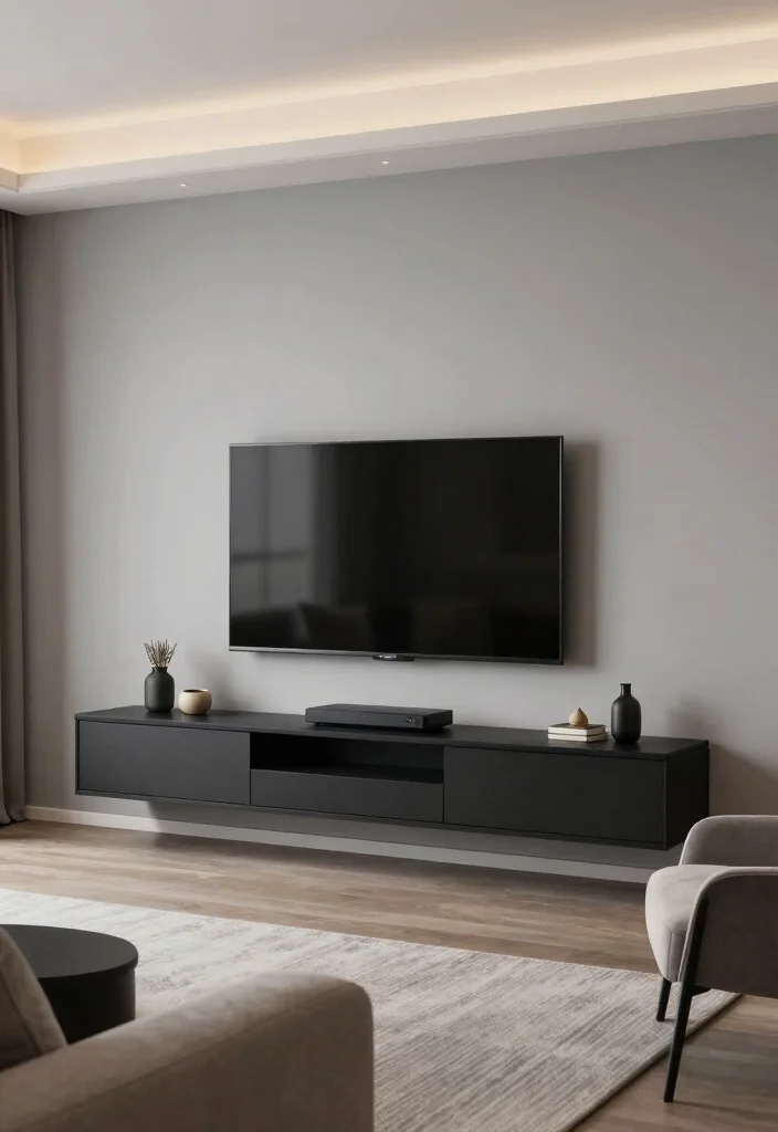 15 Luxurious TV Unit Design Ideas With High End Style - 1. Sleek Wall-Mounted Units 1