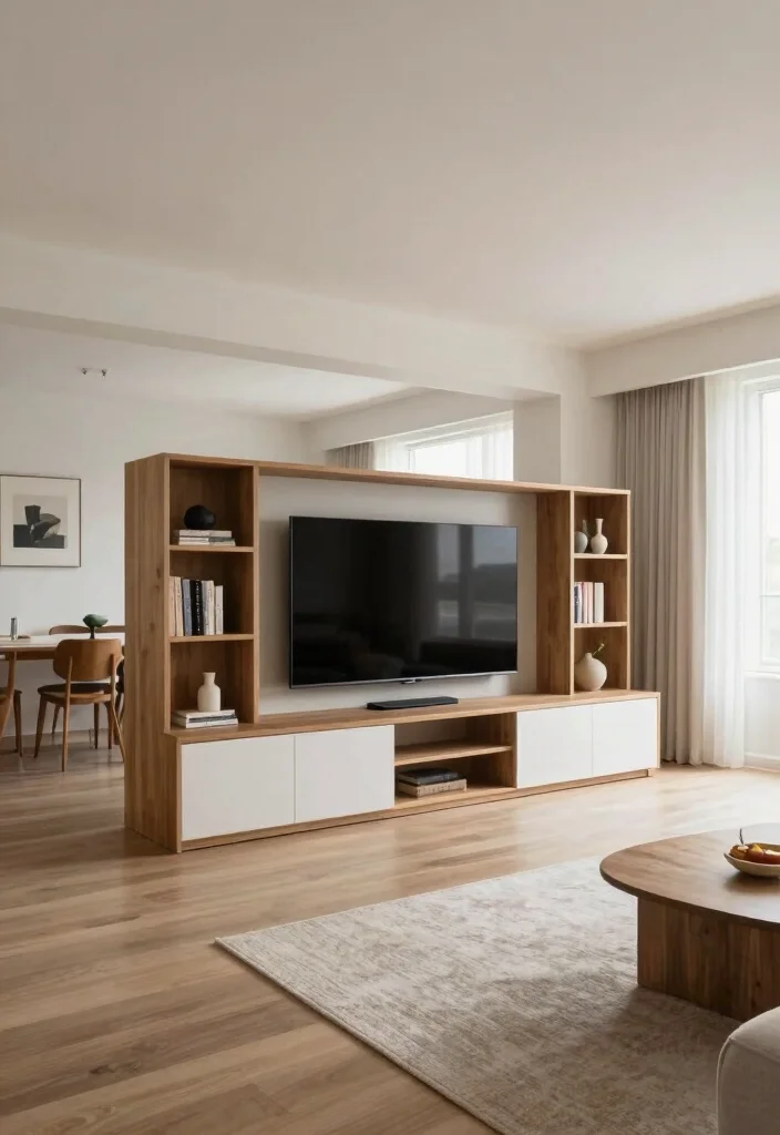15 Luxurious TV Unit Design Ideas With High End Style - 14. Open Concept Designs 1