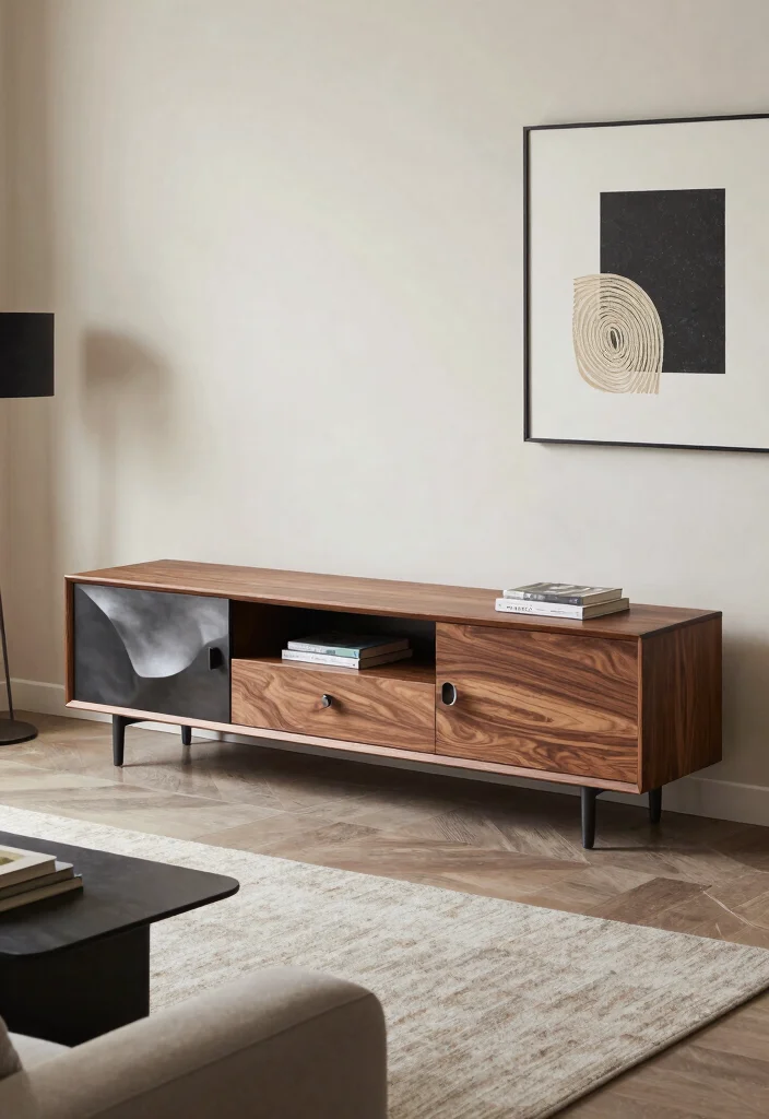 15 Luxurious TV Unit Design Ideas With High End Style - 7. Artistic Display Units 1