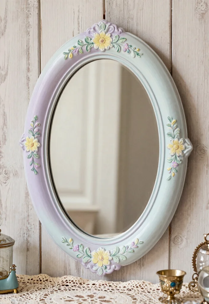 15 Painting Ideas on Mirrors With Artsy Flair - 7. Vintage Charm 1