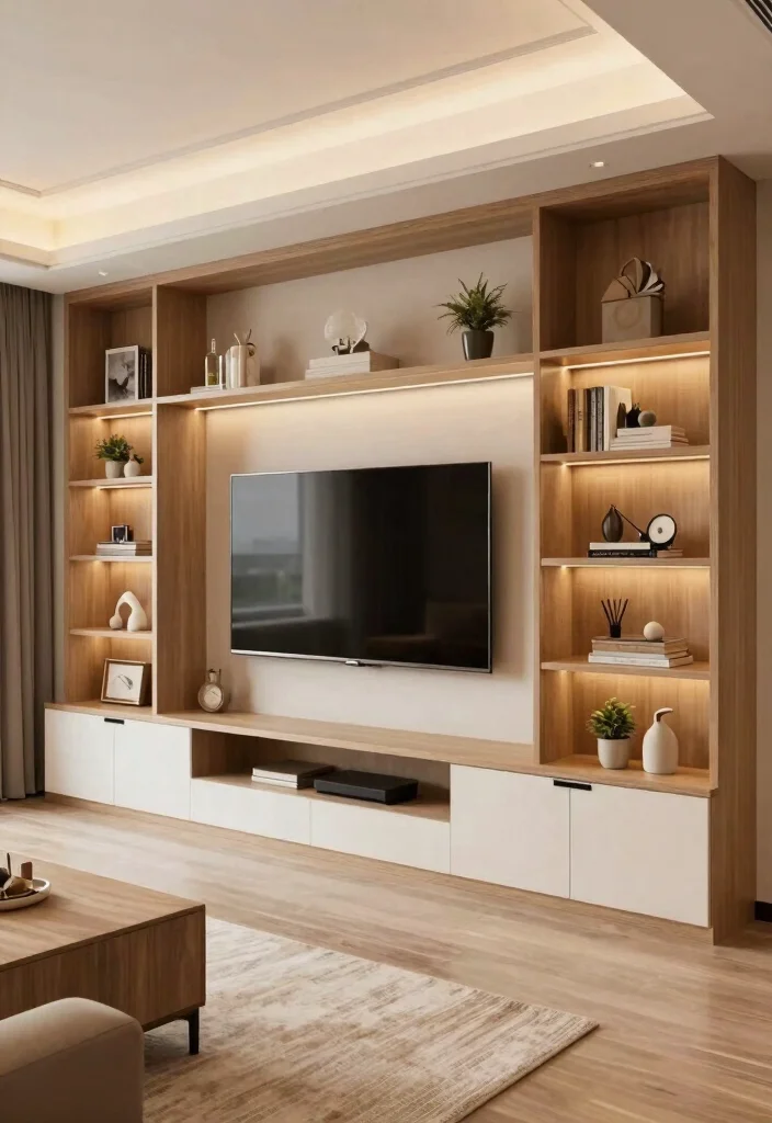 15 TV Stand Designs TV Walls Ideas With Sleek Modern Appeal - 14. Custom Built-In TV Wall Unit 1