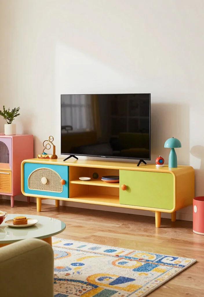 15 TV Stand Designs TV Walls Ideas With Sleek Modern Appeal - 15. Retro-Modern TV Stand 1