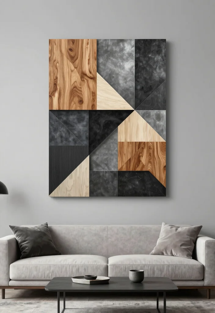 15 Wall Art Ideas for Your Living Room That Transform Your Walls - 10. Geometric Wall Art 1
