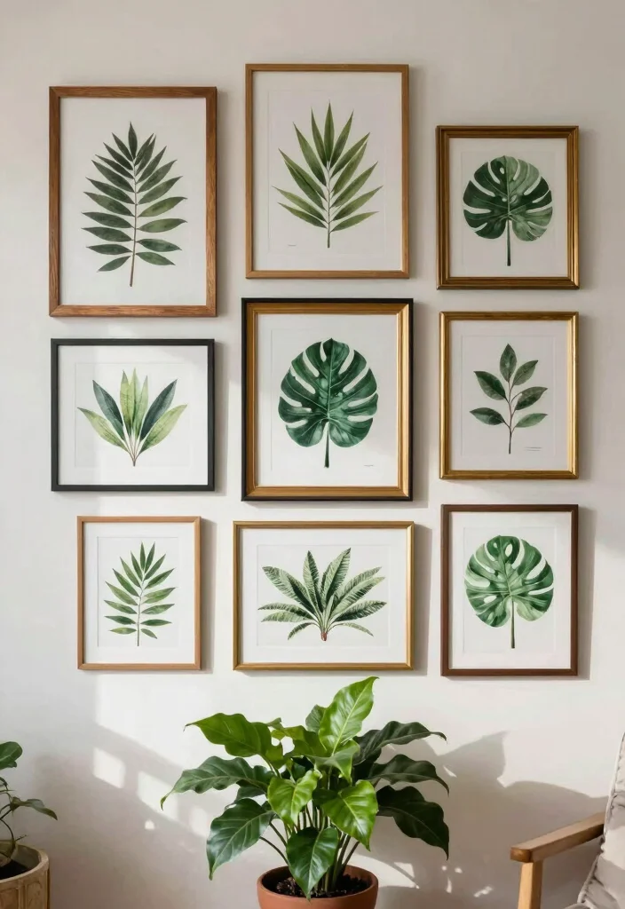 15 Wall Art Ideas for Your Living Room That Transform Your Walls - 3. Framed Botanical Prints 1