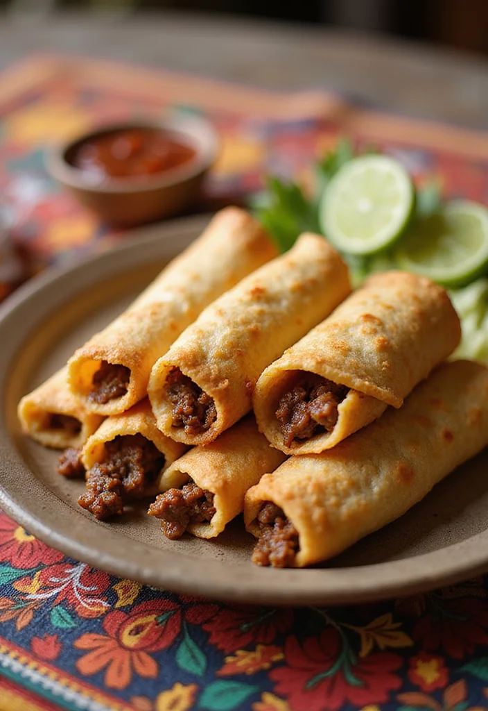 16 Comfort Food Ground Beef Tortilla Dishes To Warm Your Night - 13. Beef and Cheese Taquitos 1