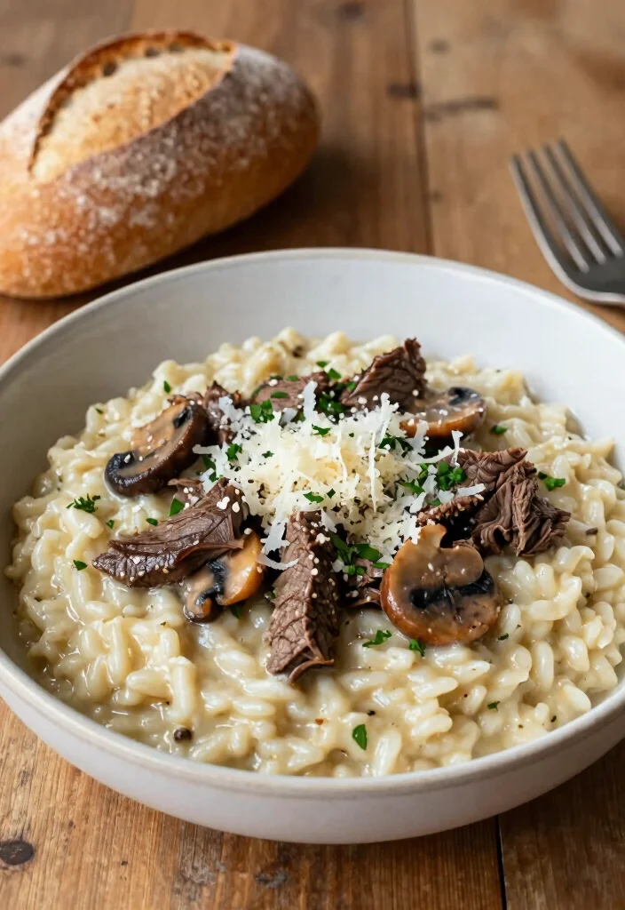 16 Flank Steak Recipes Crock Pot: Bold Beef Flavor for Busy Families - 9. Flank Steak and Mushroom Risotto 1