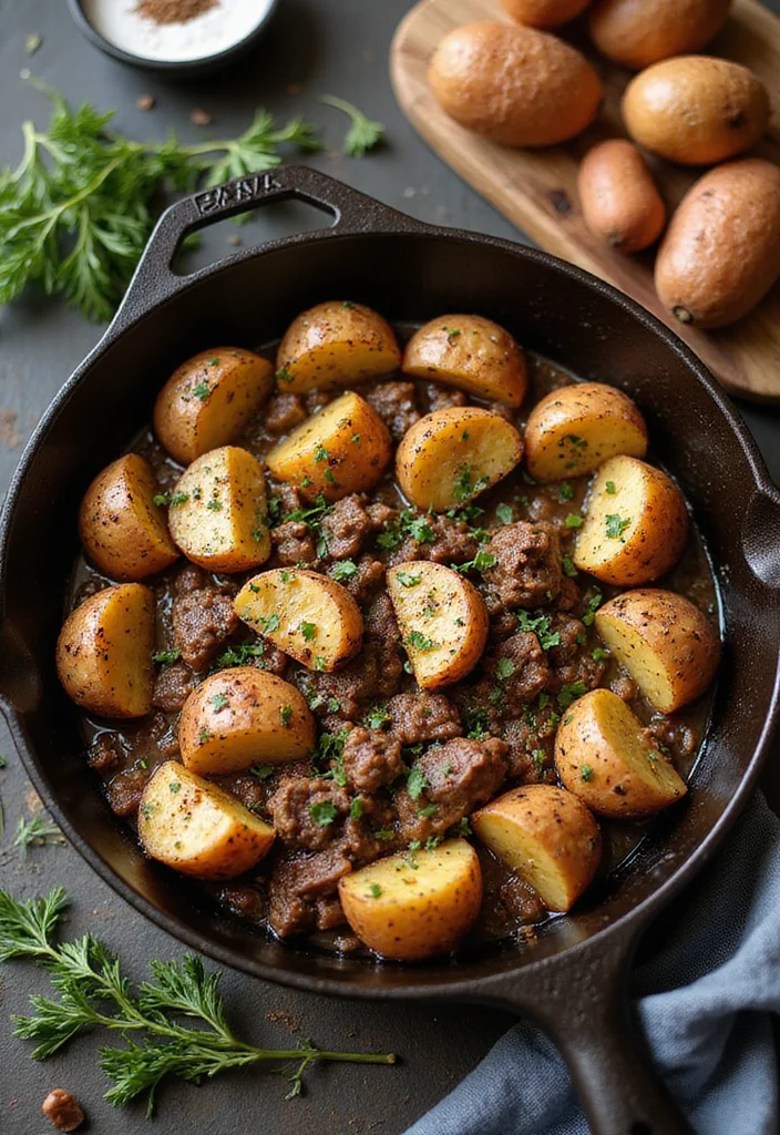 16 Genius Ways To Use Recipes To Make With Ground Beef Tonight - 12. Beef & Potato Skillet 1