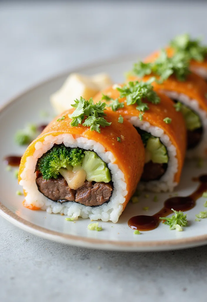 16 Korean Beef And Broccoli Dinners That Even Picky Eaters Love - 12. Korean Beef and Broccoli Sushi Rolls 1