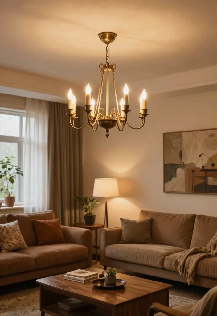 16 Living Room Chandelier Low Ceiling Ideas That Shine Brightly - 12. Chic Candle Chandeliers 1