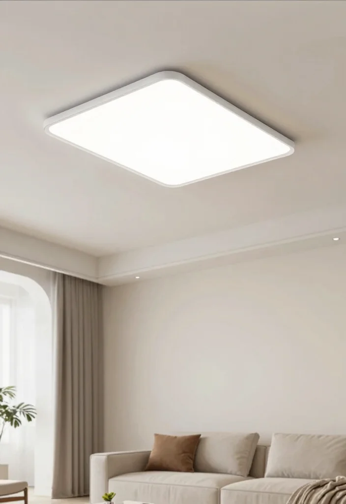 16 Living Room Chandelier Low Ceiling Ideas That Shine Brightly - 13. Sleek LED Panel Lights 1