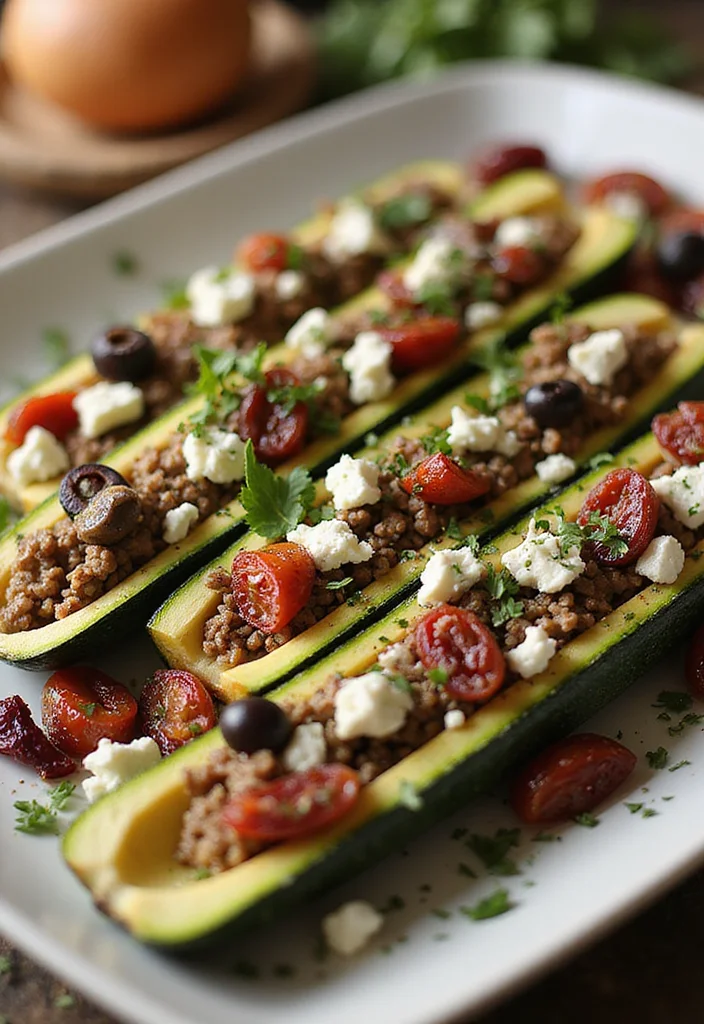 16 Must-Try Zucchini Boats Beef Dishes For Busy Nights - 3. Mediterranean Zucchini Boats 1