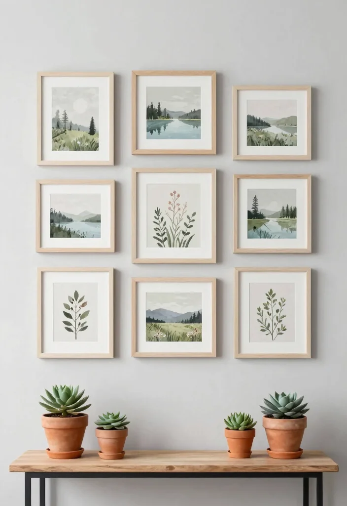 16 Neutral Wall Decor Ideas With Calm Modern Vibes - 4. Framed Nature Prints 1