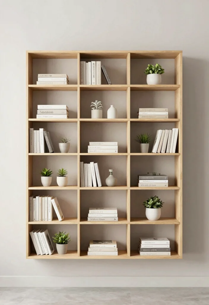 16 Neutral Wall Decor Ideas With Calm Modern Vibes - 8. Modular Shelving 1