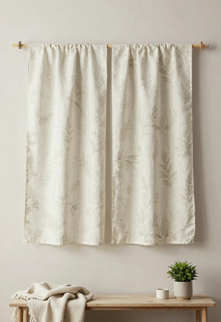 16 Neutral Wall Decor Ideas With Calm Modern Vibes - 9. Printed Fabric Panels 1