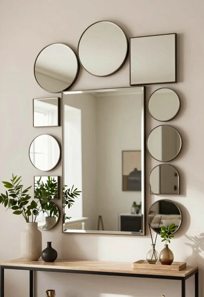 17 Big Mirrors in Living Room Ideas That Open Up the Space - 2. Layered Reflections 1