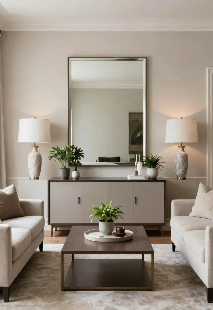 17 Big Mirrors in Living Room Ideas That Open Up the Space - 6. The Power of Symmetry 1