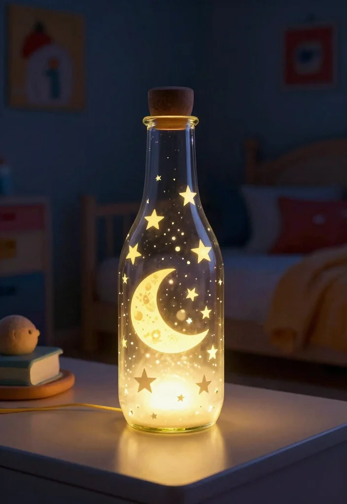 17 Bottle Lamp Ideas With Creative DIY Charm - 10. Glow-in-the-Dark Bottle Lamp 1