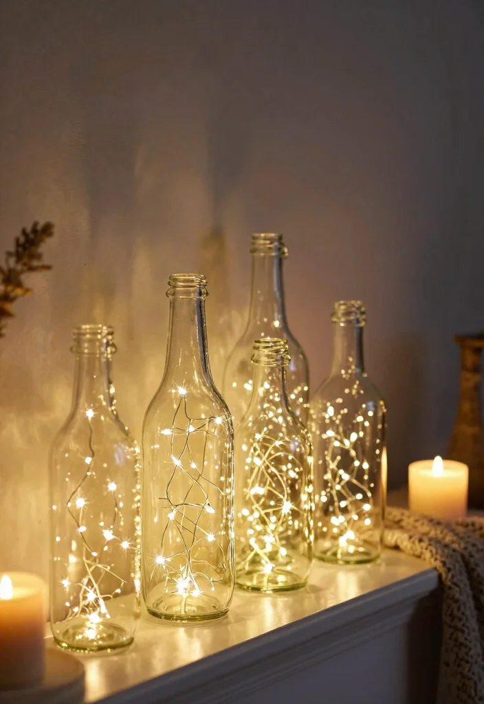 17 Bottle Lamp Ideas With Creative DIY Charm - 11. LED Bottle String Lights 1