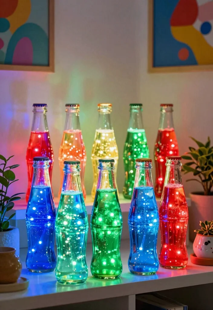 17 Bottle Lamp Ideas With Creative DIY Charm - 2. Colorful Soda Bottle Lamp 1