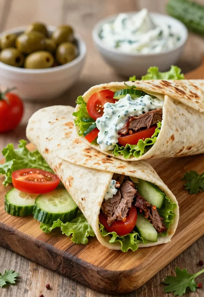17 Flat Iron Steak Recipes Tender Grill Ready Cuts - 7. Mediterranean Flat Iron Steak Wraps 1