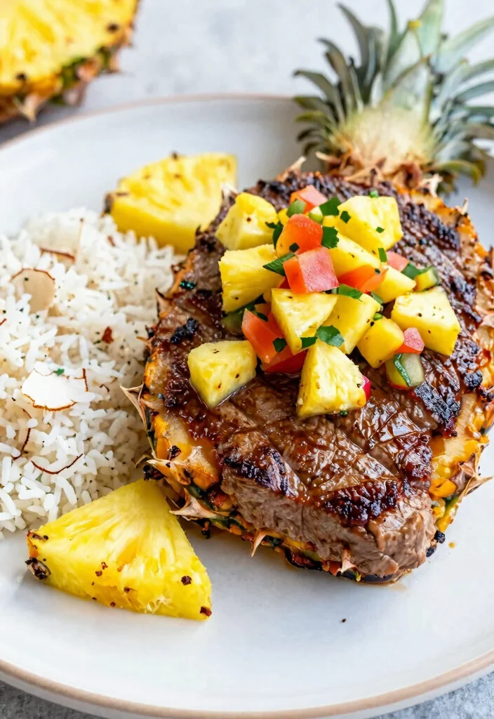 17 Flat Iron Steak Recipes Tender Grill Ready Cuts - 9. Sweet and Spicy Pineapple Flat Iron Steak 1