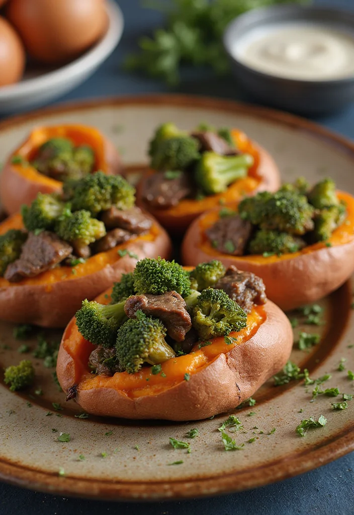 17 Healthy Beef And Broccoli Meals Perfect For Weeknight Cooking - 14. Beef and Broccoli Stuffed Sweet Potatoes 1
