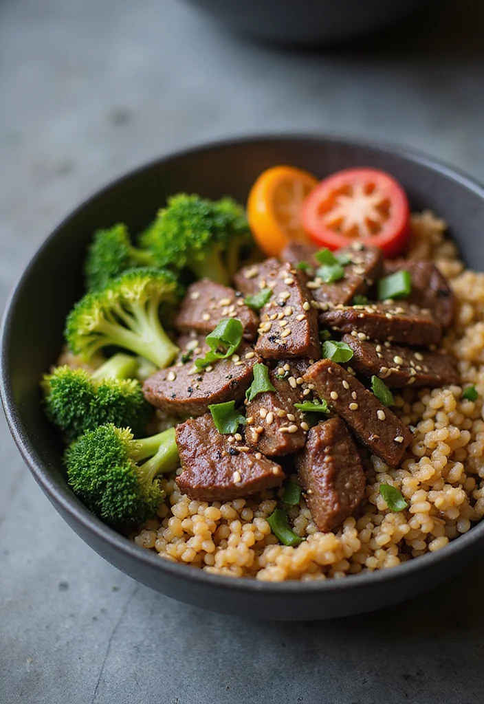 17 Healthy Beef And Broccoli Meals Perfect For Weeknight Cooking - 17. Beef and Broccoli Grain Bowl 1