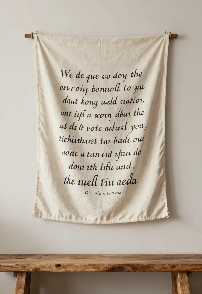 17 Scripture Wall Decor Ideas With Meaningful Style - 12. Scripture on Fabric Wall Hangings 1