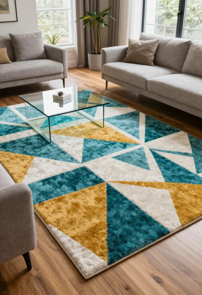 17 Tuft Rug Design Ideas With Bold Textured Patterns - 1. Oversized Geometric Patterns 1