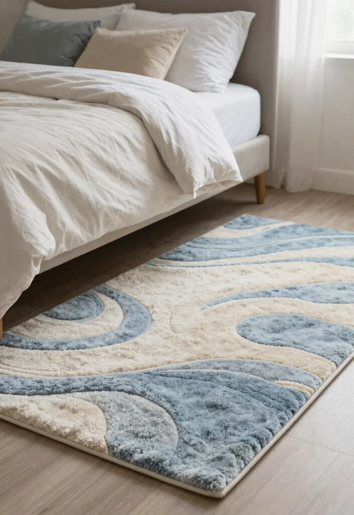 17 Tuft Rug Design Ideas With Bold Textured Patterns - 13. Textured Waves 1