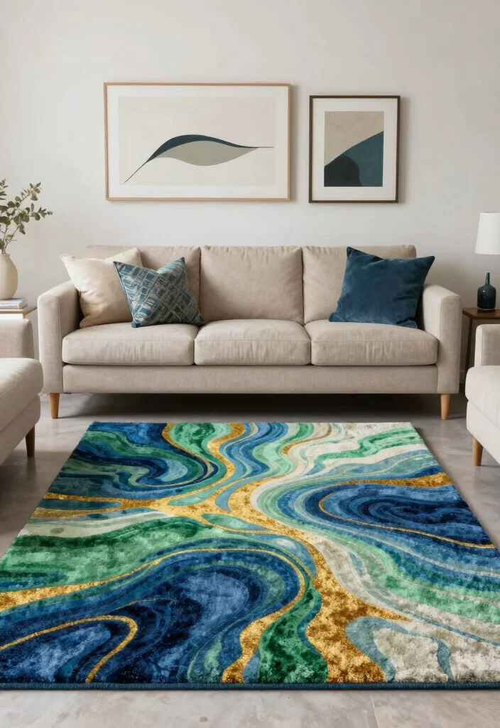 17 Tuft Rug Design Ideas With Bold Textured Patterns - 3. Abstract Artistry 1