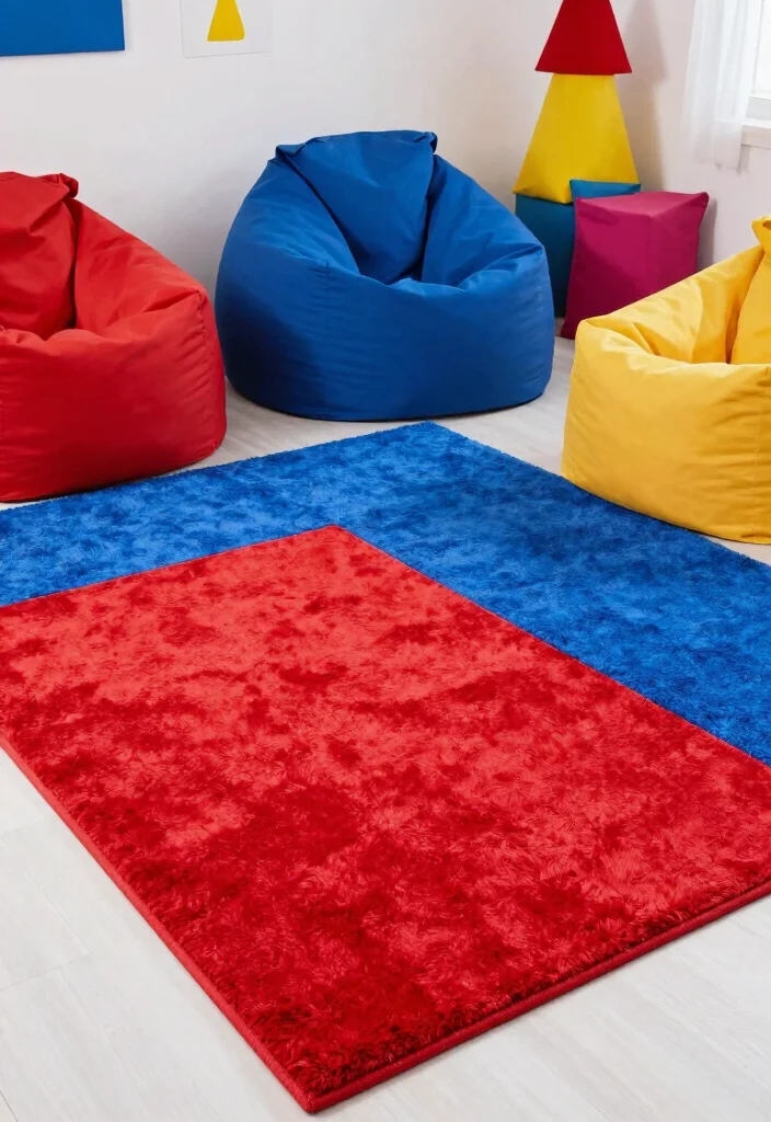 17 Tuft Rug Design Ideas With Bold Textured Patterns - 5. Striking Color Contrasts 1