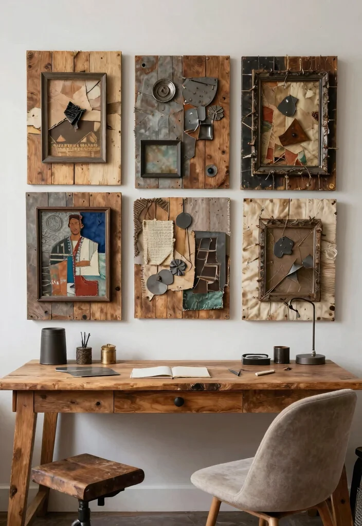 17 Wall Painting Decor 2026 Trending Ideas That Make a Statement - 13. Upcycled Material Art 1