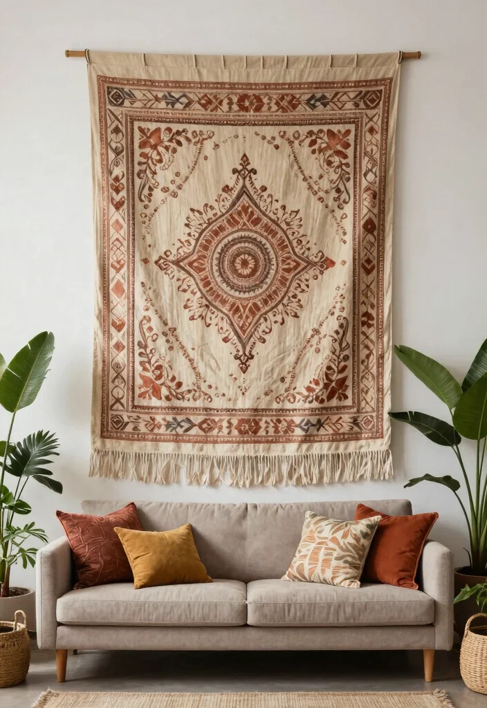 17 Wall Painting Decor 2026 Trending Ideas That Make a Statement - 7. Fabric Wall Hanging 1