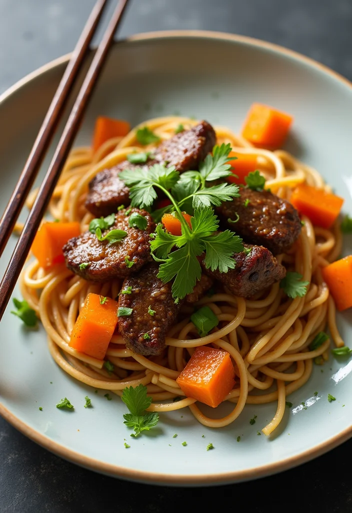 18 Beef And Sweet Potato Recipes Packed With Big Flavor - 17. Beef and Sweet Potato Stir-Fried Noodles 1