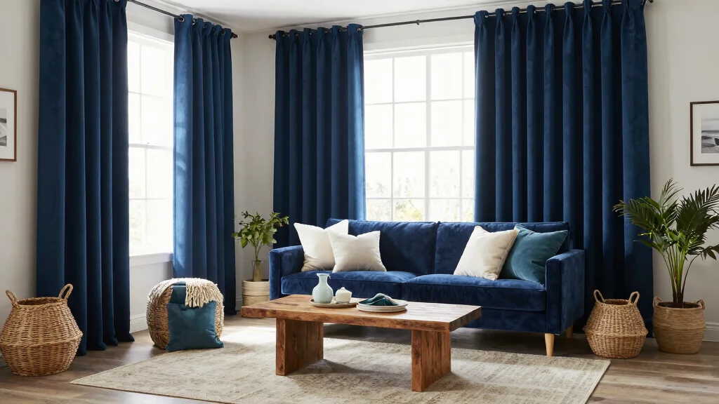 18 Dark Blue Curtains Living Room Ideas With Moody Elegance