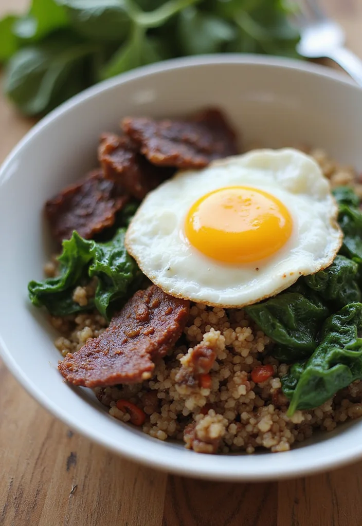 18 Genius Ways To Use Dried Beef Tonight - 16. Dried Beef Jerky & Egg Breakfast Bowl 1