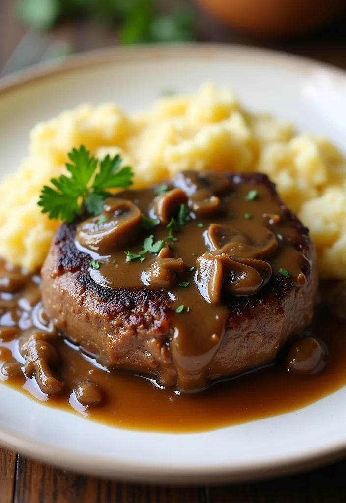 18 Ground Beef Salisbury Steak Meals Perfect For Weeknight Cooking - 1. Classic Salisbury Steak with Mushroom Gravy 1