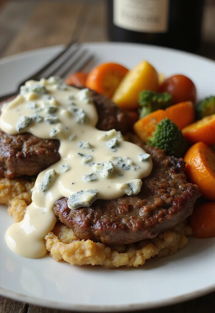 18 Ground Beef Salisbury Steak Meals Perfect For Weeknight Cooking - 15. Salisbury Steak with Blue Cheese Sauce 1