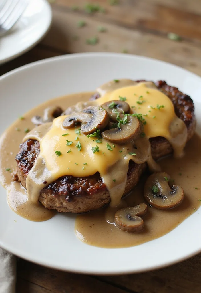 18 Ground Beef Salisbury Steak Meals Perfect For Weeknight Cooking - 8. Mushroom Swiss Salisbury Steak 1