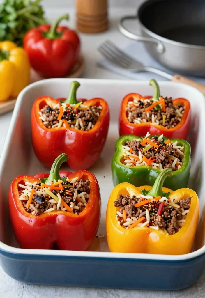 18 Ground Deer Meat Recipes: Lean Hearty Meals - 5. Venison Stuffed Peppers 1