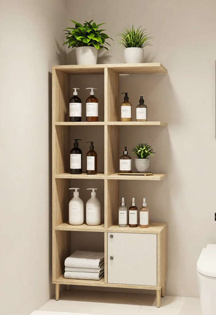 18 Shower Shelf Ideas With Smart Built In Storage - 12. Multi-Functional Shelving Units 1