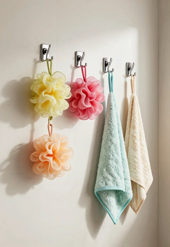 18 Shower Shelf Ideas With Smart Built In Storage - 17. S-hooks for Versatile Hanging Options 1