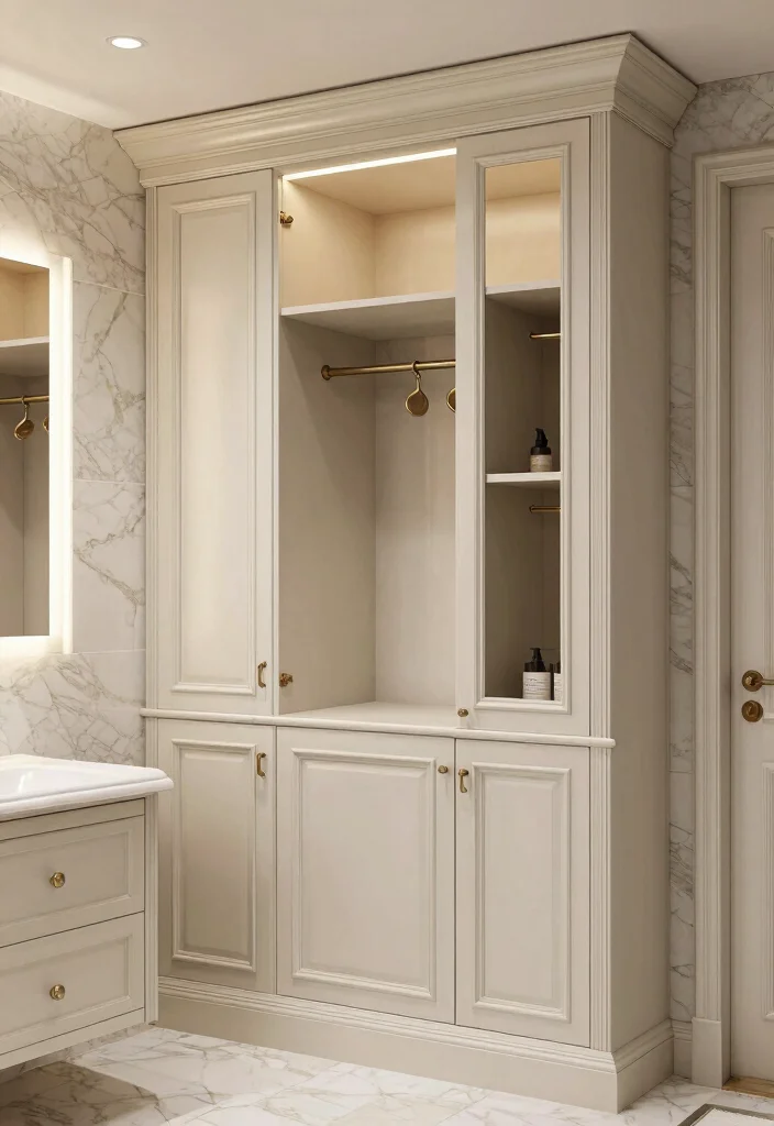 18 Shower Shelf Ideas With Smart Built In Storage - 18. Custom Cabinetry for Ultimate Luxury 1